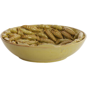 FABA schaal keramiek olijfgroen bruin Ø43x12 cm - Light & Living