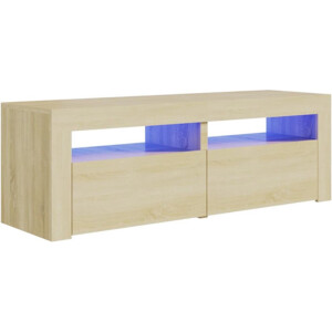 vidaXL - Tv-meubel - met - LED-verlichting - 120x35x40cm - sonoma - eikenkleurig
