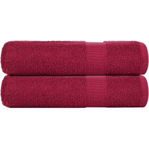 vidaXL - Douchehanddoeken - 2 - st - 70x140cm - 360g/m² - 100% - katoen - bordeauxrood