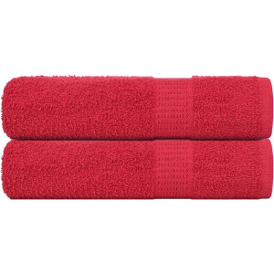 vidaXL - Douchehanddoeken - FROGN - 2 - st - 70x140 - cm - 360 - g/m² - rood