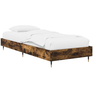 vidaXL - Bedframe - Gerookt - eiken - 80 - x - 200 - cm - Bewerkt - hout