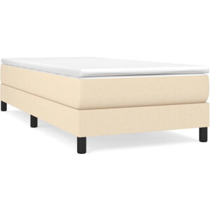 vidaXL - Boxspring - bed - 90x200 - cm - stof - crèmekleurig