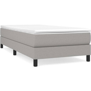 vidaXL - Boxspring - bed - 90x200 - cm - stof - lichtgrijs