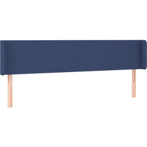 vidaXL - Hoofdbord - met - randen - 203x16x78/88 - cm - stof - blauw