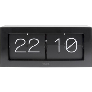 Karlsson Wand- / Tafelklok Boxed - Flip XL - Mat Zwart - 37x17,5x9cm - Scandinavisch