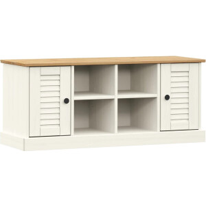 vidaXL - Schoenenbank - VIGO - 106x35x40 - cm - massief - grenenhout - wit