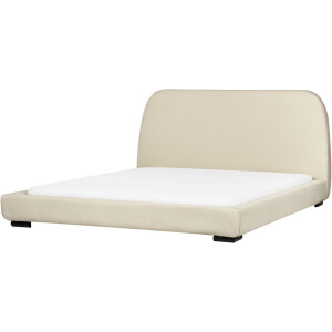BELIANI ROISEL - Tweepersoonsbed - Lichtbeige - 160 x 200 cm - Stof