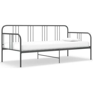 vidaXL - Slaapbank - metaal - grijs - 90x200 - cm