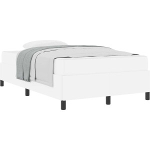 vidaXL - Bedframe - met - matras - Wit - 120 - x - 190 - cm - Stof
