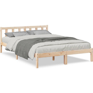 vidaXL - Bedframe - extra - lang - zonder - matras - massief - grenenhout - 160x210 - cm