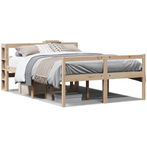 vidaXL - Seniorenbed - met - hoofdbord - massief - grenenhout - 140x200 - cm