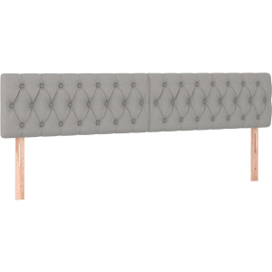 vidaXL - Hoofdborden - 200x7x78/88 - cm - stof - lichtgrijs