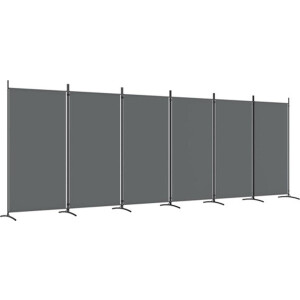 vidaXL - Kamerscherm - met - 6 - panelen - 520x180 - cm - stof - antracietkleurig
