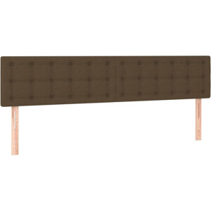 vidaXL - Hoofdborden - 160x5x78/88 - cm - stof - donkerbruin
