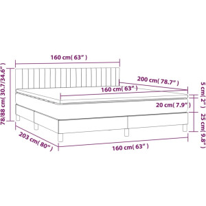 vidaXL - Boxspring - met - matras - stof - taupe - 160x200 - cm