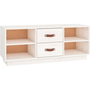 vidaXL - Tv-meubel - 100x34x40 - cm - massief - grenenhout - wit