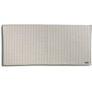 möve Eden badmat met boxstructuur 60 x 130 cm van 100% katoen, Nature/Zwart