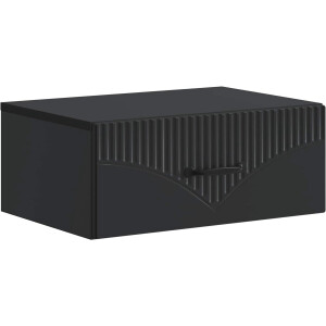 vidaXL - Muurbevestigde - Nachttafel - Zwart - 49 - x - 34,5 - x - 20 - cm - Bewerkt - hout