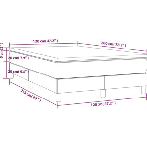 vidaXL - Boxspring - met - matras - stof - taupe - 120x200 - cm
