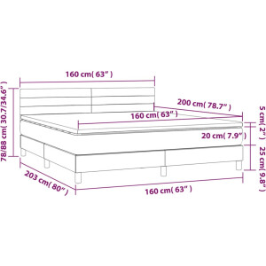 vidaXL - Boxspring - met - matras - stof - zwart - 160x200 - cm