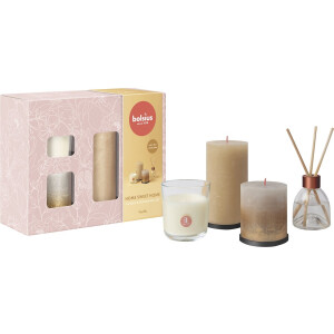 Bolsius - Rustieke Kaarsen Set - Geur Set - Giftset - Home Sweet Home - Vanille