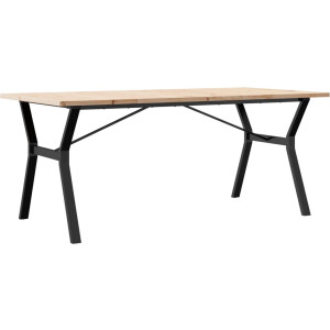 vidaXL - Eettafel - Y-frame - 180x90x75,5 - cm - massief - grenenhout - en - staal