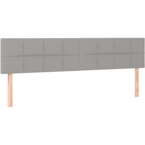 vidaXL - Hoofdborden - 180x5x78/88 - cm - stof - lichtgrijs