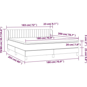 vidaXL - Boxspring - met - matras - stof - taupe - 180x200 - cm