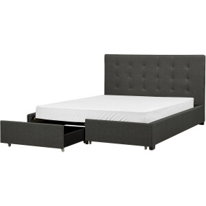 BELIANI ROCHELLE - Bed opbergruimte - Donkergrijs - 160 x 200 cm - Polyester