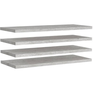 vidaXL Wandschappen zwevend 4 st 90x23,5x3,8 cm MDF betongrijs - Wandschap - Wandschappen - Zwevend Schap - Zwevende Schappen