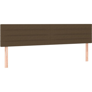 vidaXL - Hoofdborden - 160x5x78/88 - cm - stof - donkerbruin