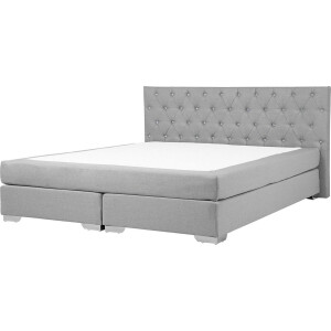 BELIANI DUCHESS - Boxspring - Lichtgrijs - 180 x 200 cm - Polyester