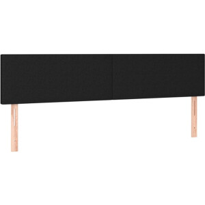 vidaXL - Hoofdborden - 200x5x78/88 - cm - stof - zwart