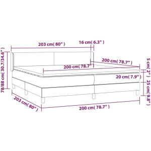 vidaXL - Boxspring - met - matras - stof - donkerbruin - 200x200 - cm