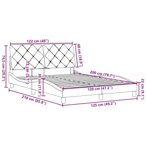 vidaXL - Bedframe - zonder - matras - 120x200 - cm - stof - donkerbruin