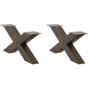 vidaXL - Salontafelpoten - 2 - st - X-vormig - 70x(30-31) - cm - staal - naturel