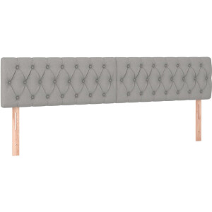 vidaXL - Hoofdborden - 180x7x78/88 - cm - stof - lichtgrijs