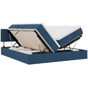 vidaXL - Opbergbed - met - matras - met - opslag - Blauw - 100 - x - 200 - cm - Kunstleer