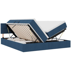 vidaXL - Opbergbed - met - matras - met - opslag - Blauw - 180 - x - 200 - cm - Kunstleer