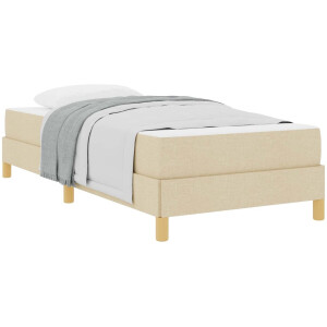 vidaXL - Boxspring - bed - met - matras - Crème - 80 - x - 200 - cm - Stof