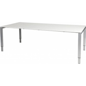 Vergadertafel Domino - 220x100 wit - alu frame