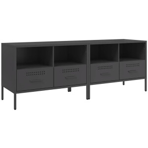 vidaXL - Tv-meubelen - 2 - st - 68x39x50,5 - cm - staal - zwart