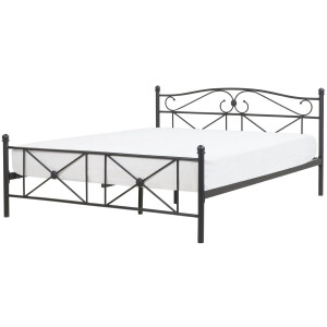 BELIANI RODEZ - Tweepersoonsbed - Zwart - 160 x 200 cm - Metaal