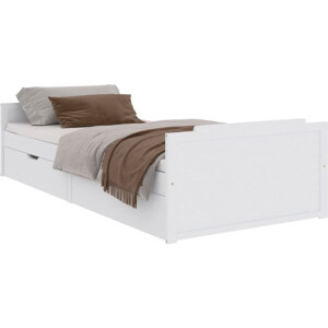 vidaXL - Bedframe - met - lades - massief - grenenhout - wit - 90x200 - cm