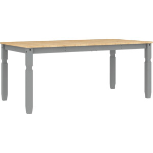 vidaXL - Eettafel - Corona - 180x90x75 - cm - massief - grenenhout - grijs