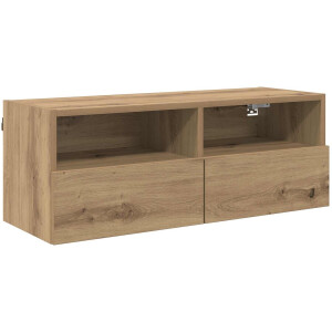 vidaXL - TV - Wandkast - 80 - x - 30 - x - 30 - cm - Artisan - Eiken - Bewerkt - hout