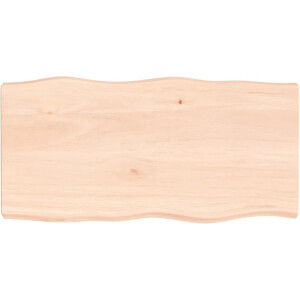 vidaXL - Tafelblad - natuurlijke - rand - 80x40x(2-6) - cm - massief - eikenhout
