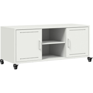 vidaXL - Tv-meubel - 100,5x39x43,5 - cm - staal - wit