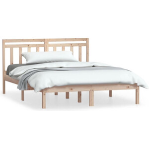 vidaXL - Bedframe - massief - hout - 135x190 - cm