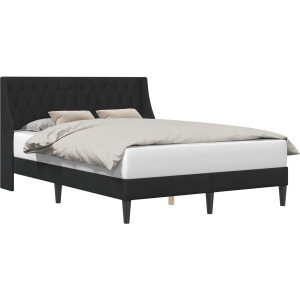 vidaXL - Bedframe - met - hoofdeinde - Zwart - 120 - x - 190 - cm - Fluweel